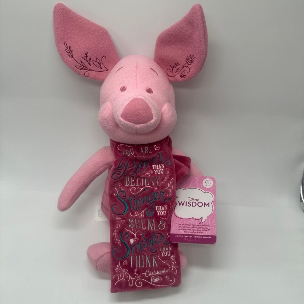 Disney Wisdom Collection April Piglet Plush Limited Edition 4 Of 12